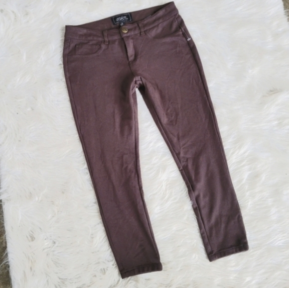 One5One Brown Legging Bead Cropped Pants Brown 151 - Picture 8 of 11